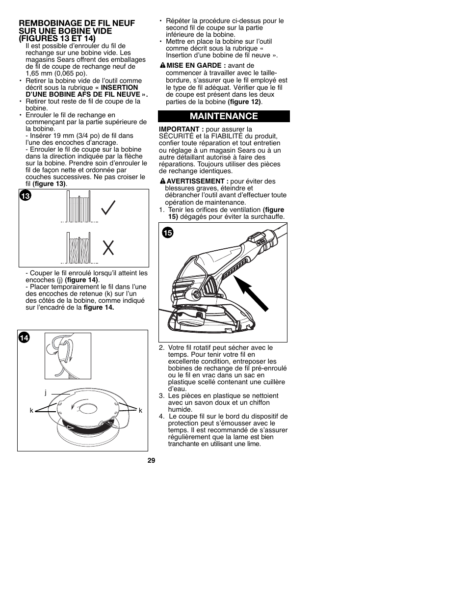 Maintenance | Craftsman C935.51850 User Manual | Page 29 / 32