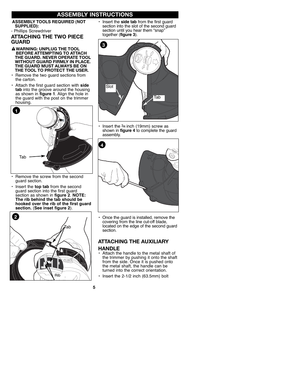 Assembly instructions | Craftsman C935.51850 User Manual | Page 5 / 32