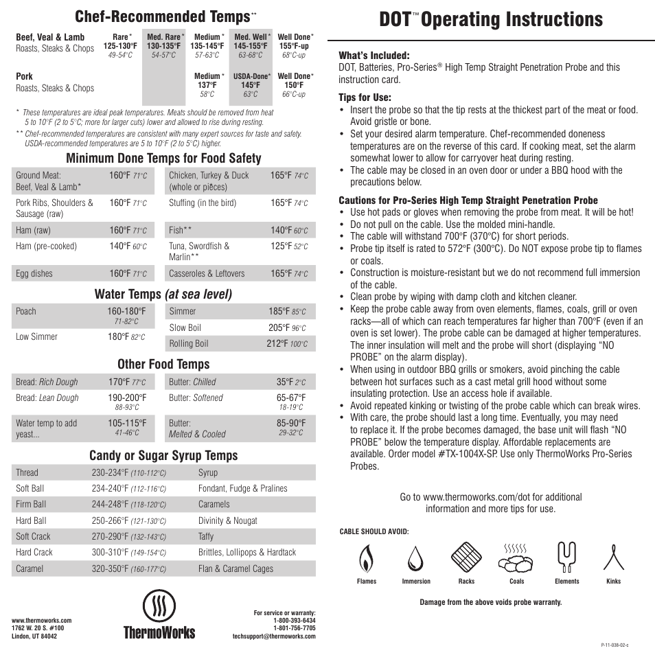 ThermoWorks TX-1200-BK DOT  User Manual | 2 pages