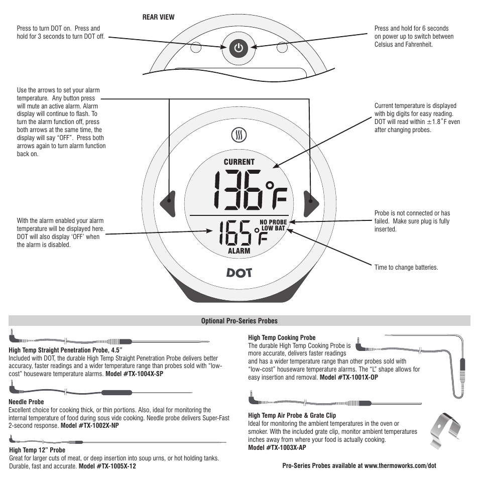 ThermoWorks TX-1200-BK DOT  User Manual | Page 2 / 2