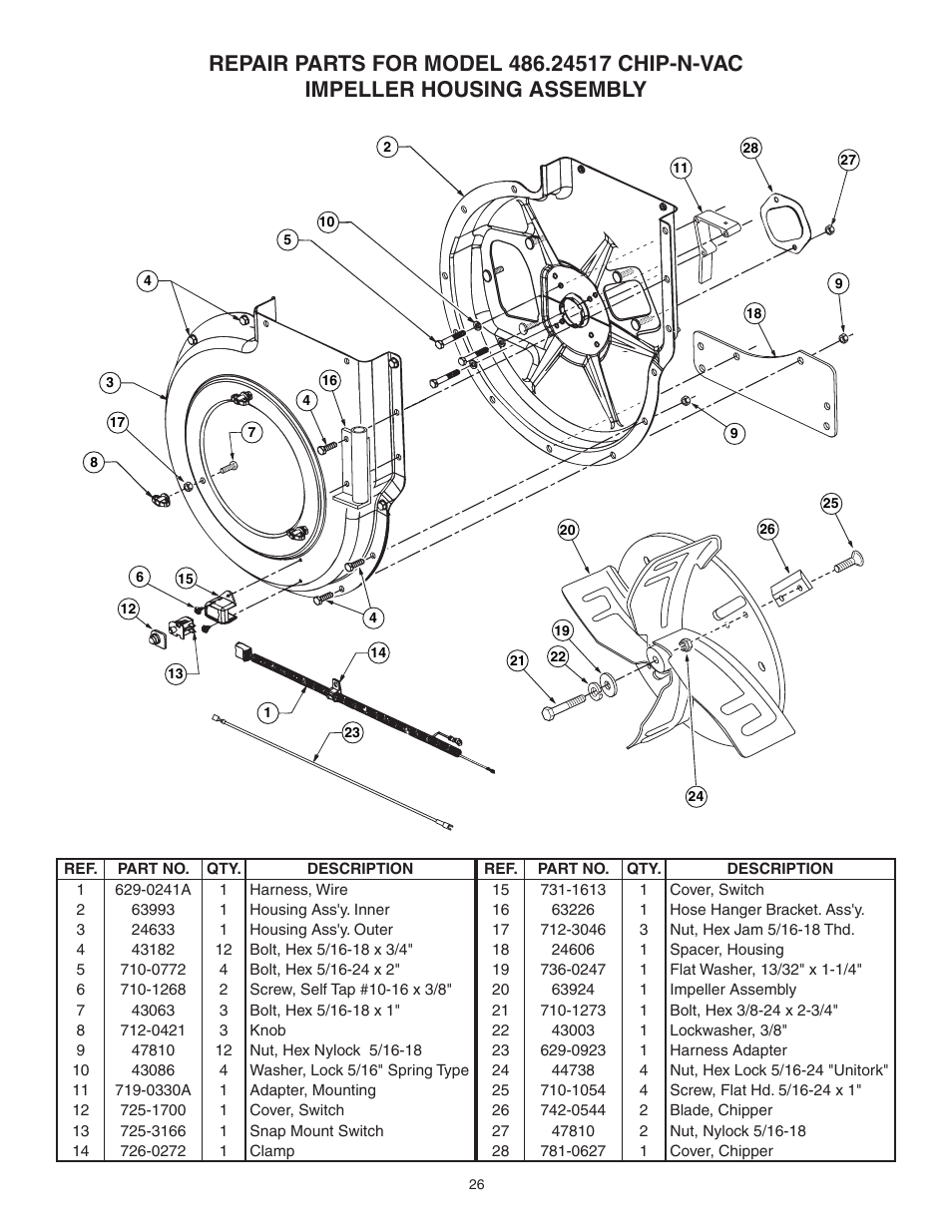 Craftsman CHIP-N-VAC 486.24517 User Manual | Page 26 / 28