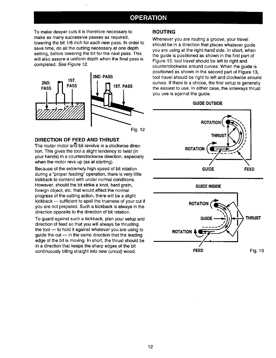 Operation | Craftsman 315.175130 User Manual | Page 12 / 18