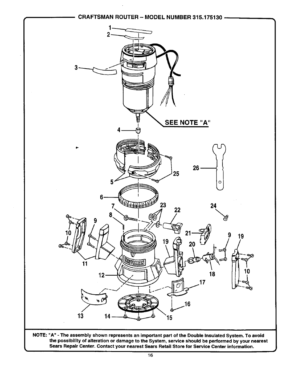 Craftsman 315.175130 User Manual | Page 16 / 18