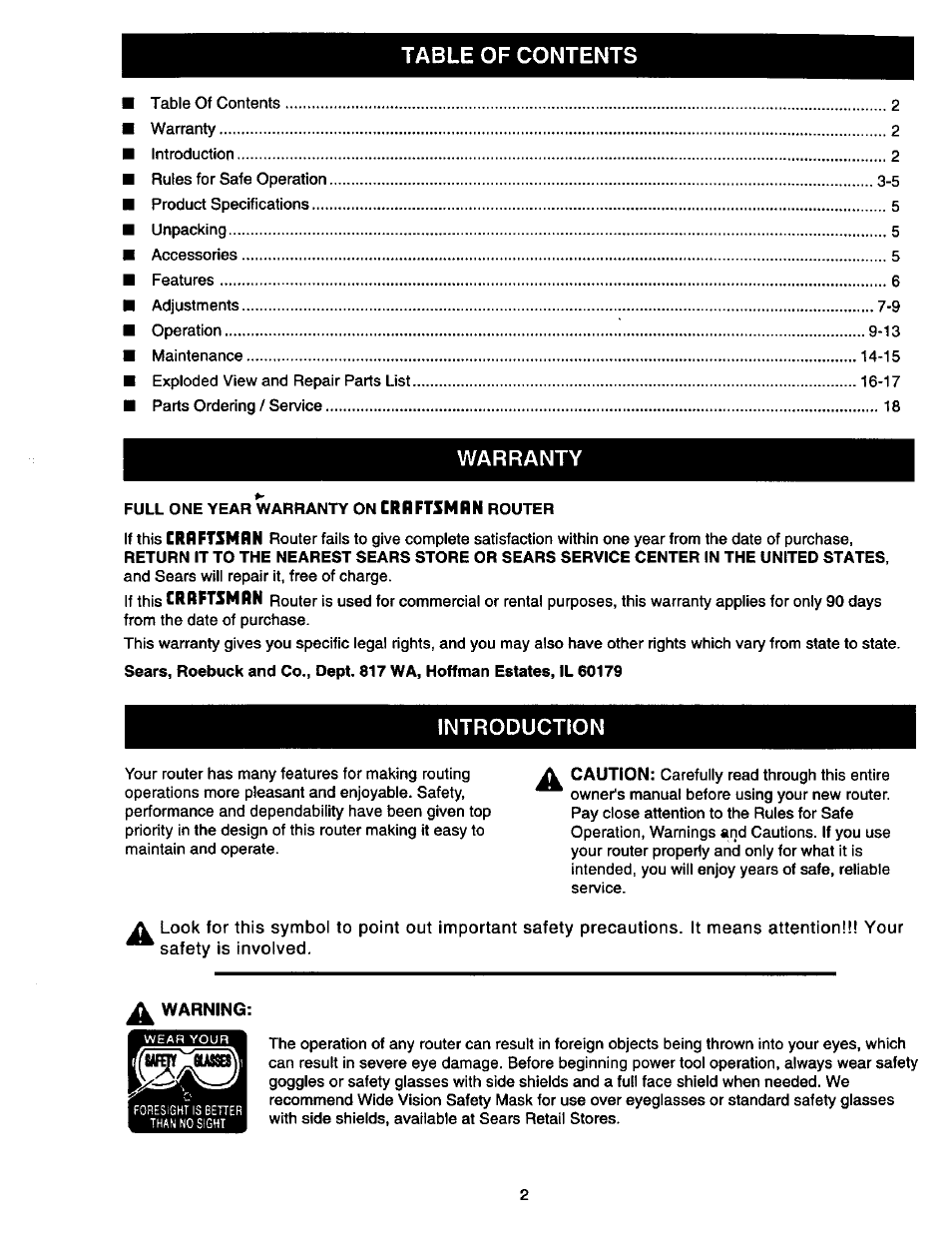 Craftsman 315.175130 User Manual | Page 2 / 18