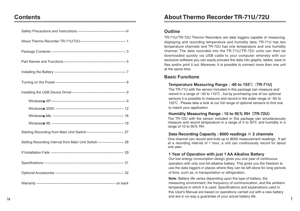 ThermoWorks TR-72-UI 2 CHANNEL LOGGERS WITH USB User Manual | Page 6 / 23