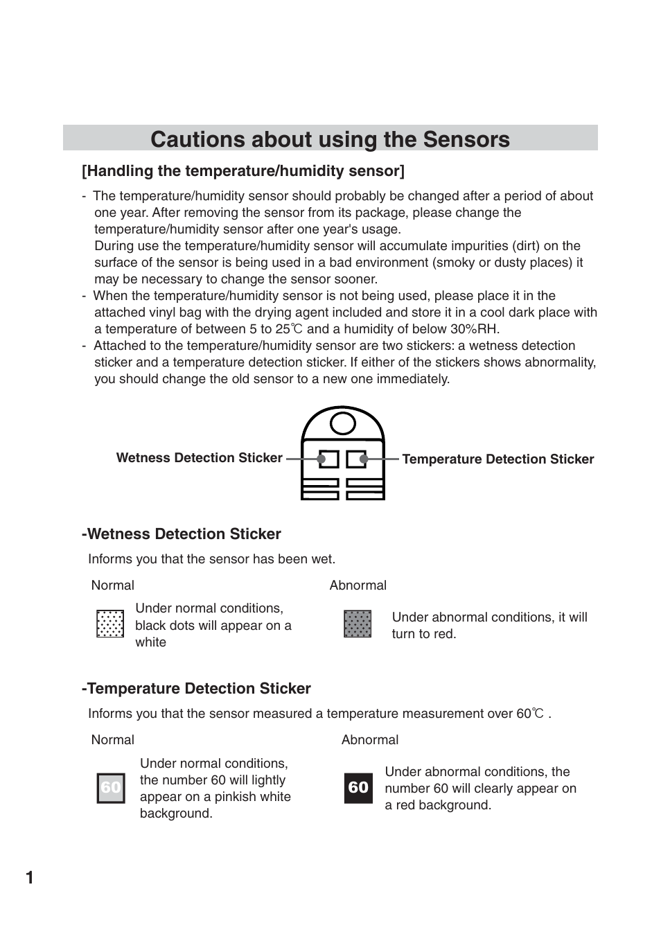 Cautions about using the sensors | ThermoWorks TR-73U 2 CHANNEL LOGGERS WITH USB User Manual | Page 10 / 36