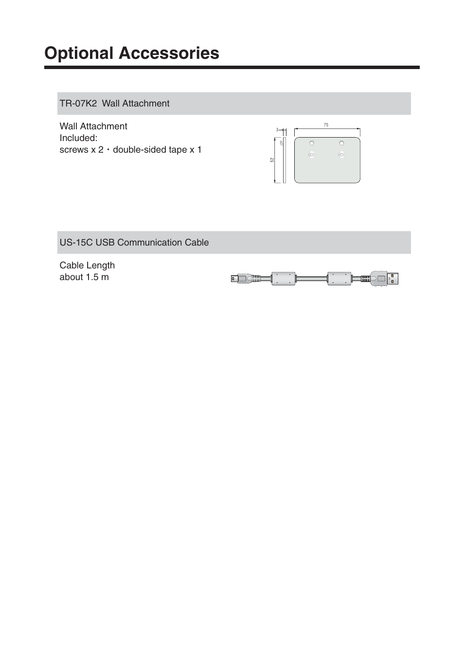 Optional accessories | ThermoWorks TR-73U 2 CHANNEL LOGGERS WITH USB User Manual | Page 34 / 36