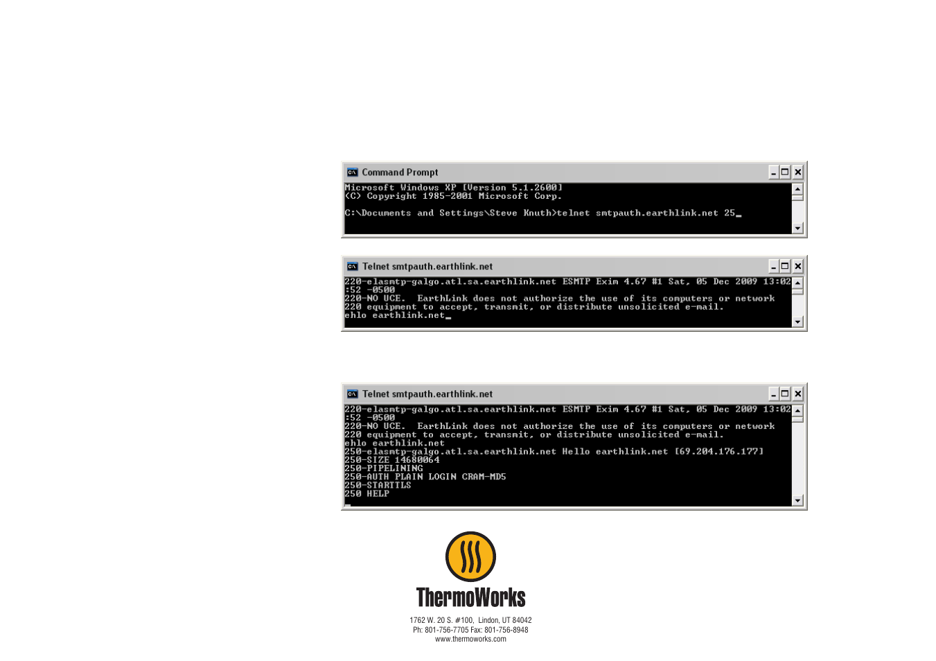 Determining e-mail authentication type | ThermoWorks RTR-500NW/AW WIRELESS LAN OR GSM (CELLULAR) LOGGERS User Manual | Page 13 / 13