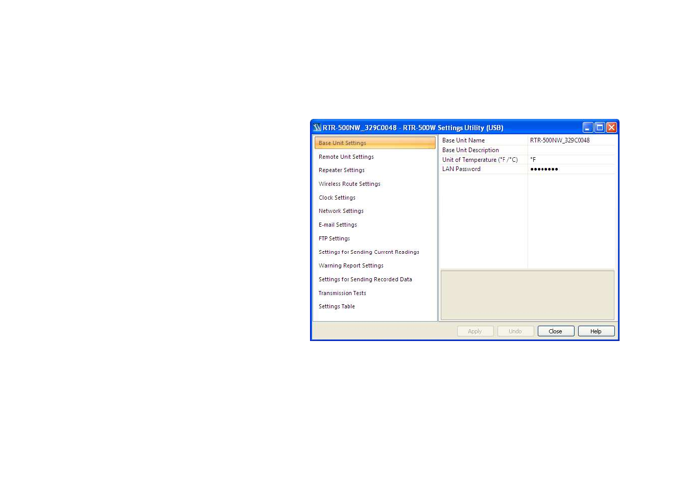 The rtr-500w settings window | ThermoWorks RTR-500NW/AW WIRELESS LAN OR GSM (CELLULAR) LOGGERS User Manual | Page 3 / 13
