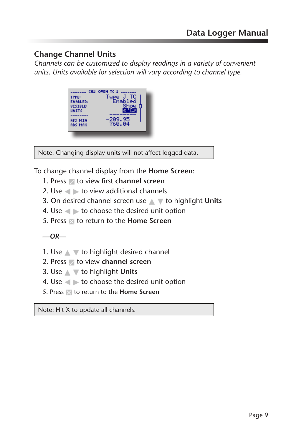 Data logger manual | ThermoWorks QUADTEMP2000 TEMPERATURE DATA LOGGERS User Manual | Page 10 / 26