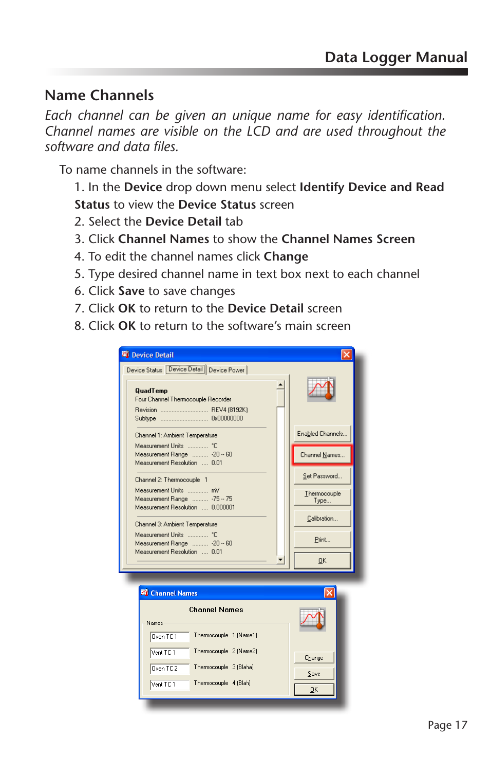 ThermoWorks QUADTEMP2000 TEMPERATURE DATA LOGGERS User Manual | Page 18 / 26
