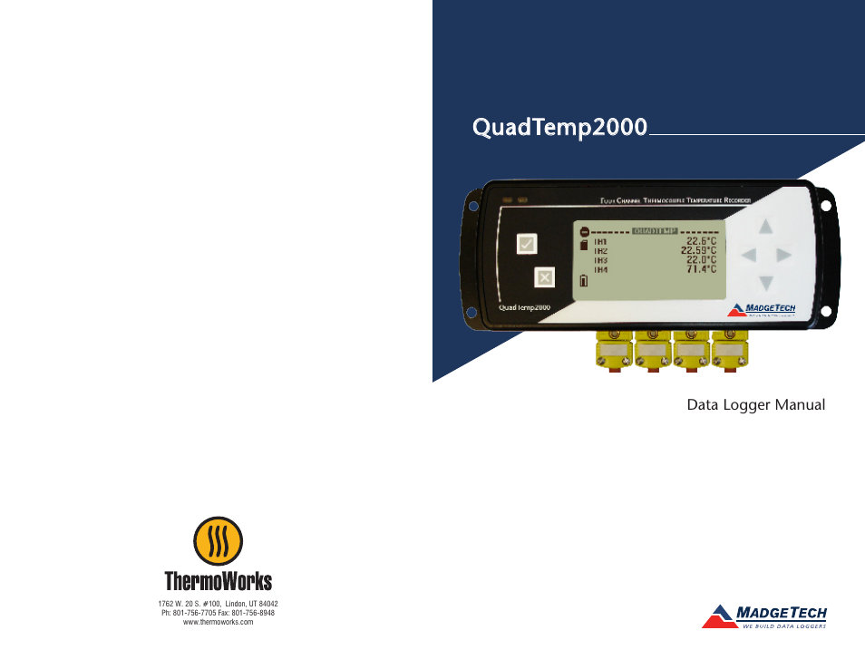 Quadtemp2000, Data logger manual | ThermoWorks QUADTEMP2000 TEMPERATURE DATA LOGGERS User Manual | Page 26 / 26