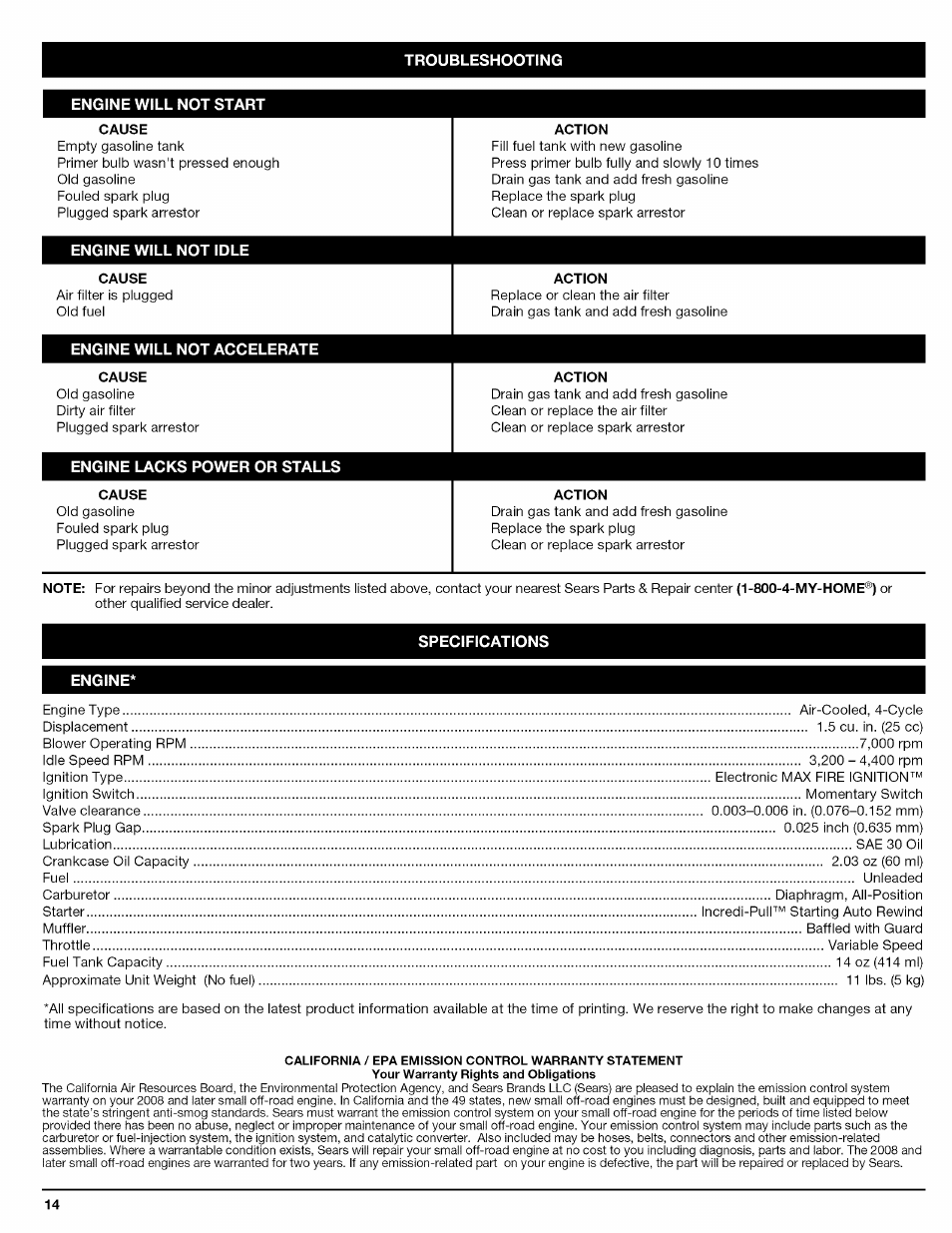 Craftsman 316.794830 User Manual | Page 14 / 36