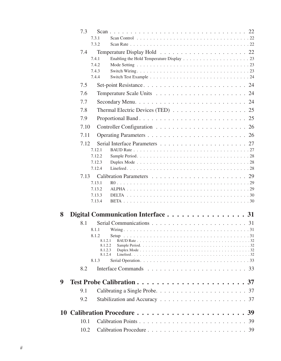8digital communication interface, 9test probe calibration, 10 calibration procedure | ThermoWorks 9103 HART SCIENTIFIC FIELD DRY-WELL TEMPERATURE CALIBRATORS User Manual | Page 4 / 46