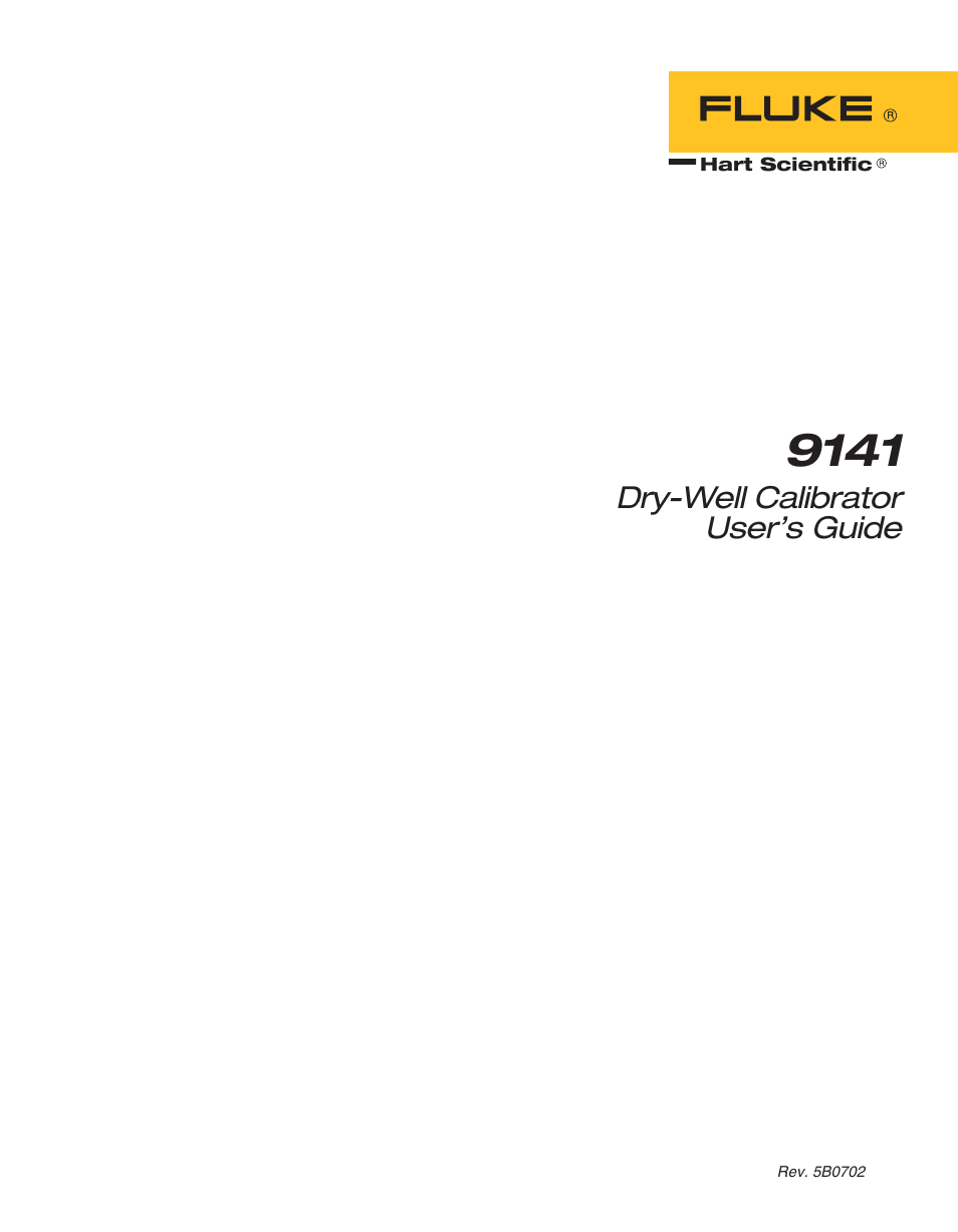 ThermoWorks 9141 HART SCIENTIFIC FIELD DRY-WELL TEMPERATURE CALIBRATORS User Manual | 50 pages