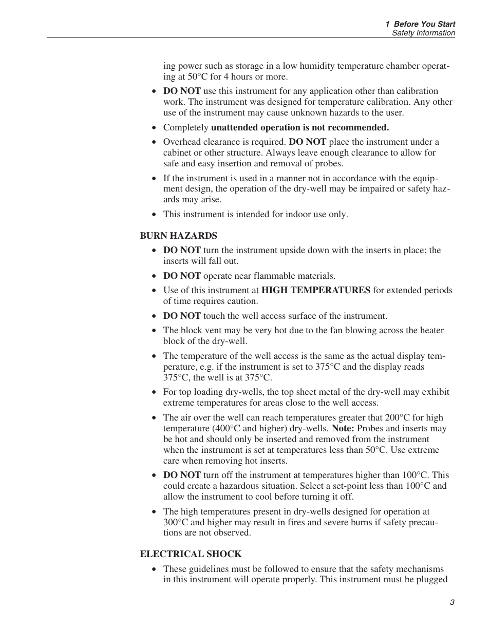 ThermoWorks 9141 HART SCIENTIFIC FIELD DRY-WELL TEMPERATURE CALIBRATORS User Manual | Page 9 / 50