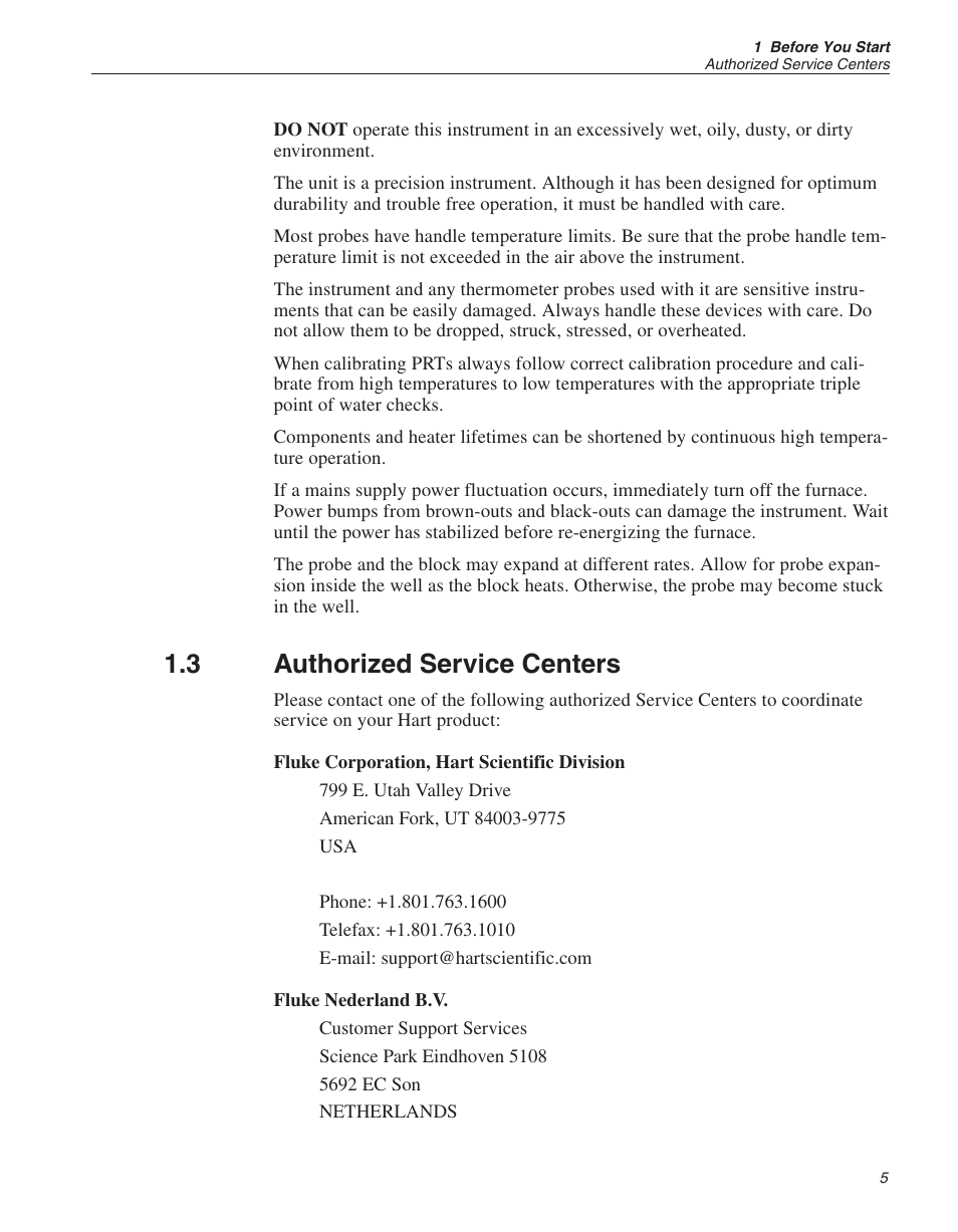 3 authorized service centers 5, Authorized service centers, 3 authorized service centers | ThermoWorks 9009-B INDUSTRIAL DUAL-BLOCK CALIBRATOR User Manual | Page 12 / 45