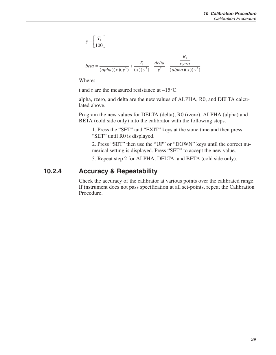 4 accuracy & repeatability 39, Accuracy & repeatability, 4 accuracy & repeatability | ThermoWorks 9009-B INDUSTRIAL DUAL-BLOCK CALIBRATOR User Manual | Page 42 / 45