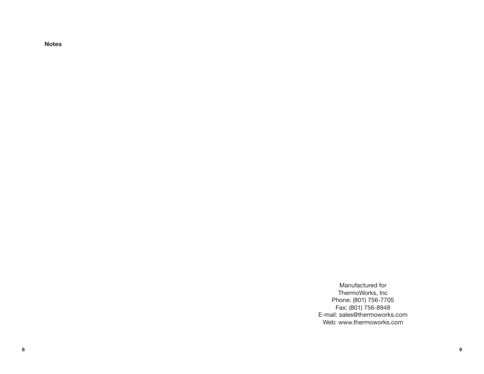 ThermoWorks 271-3XX 3001 DRY-WELL PORTABLE MINI HEAT SOURCE User Manual | Page 6 / 6