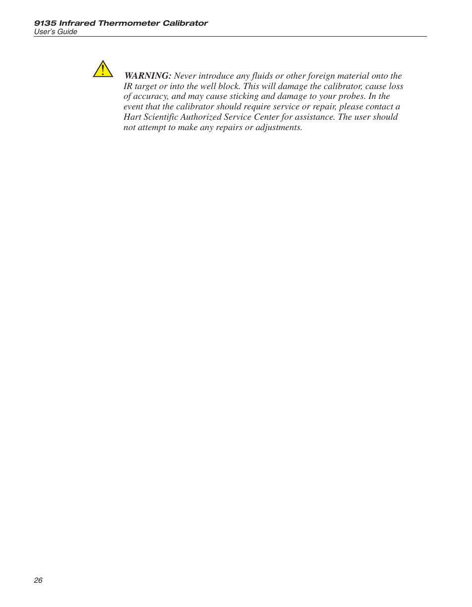 ThermoWorks 9135-156 HART SCIENTIFIC 3-POINT IR CALIBRATOR User Manual | Page 24 / 25