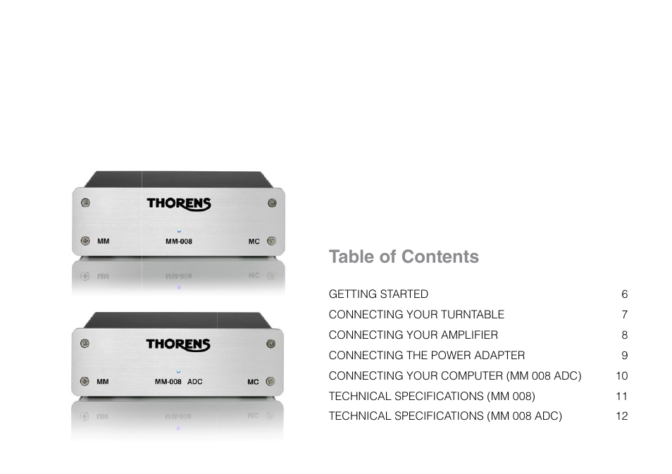 THORENS MM 008 ADC User Manual | Page 4 / 30