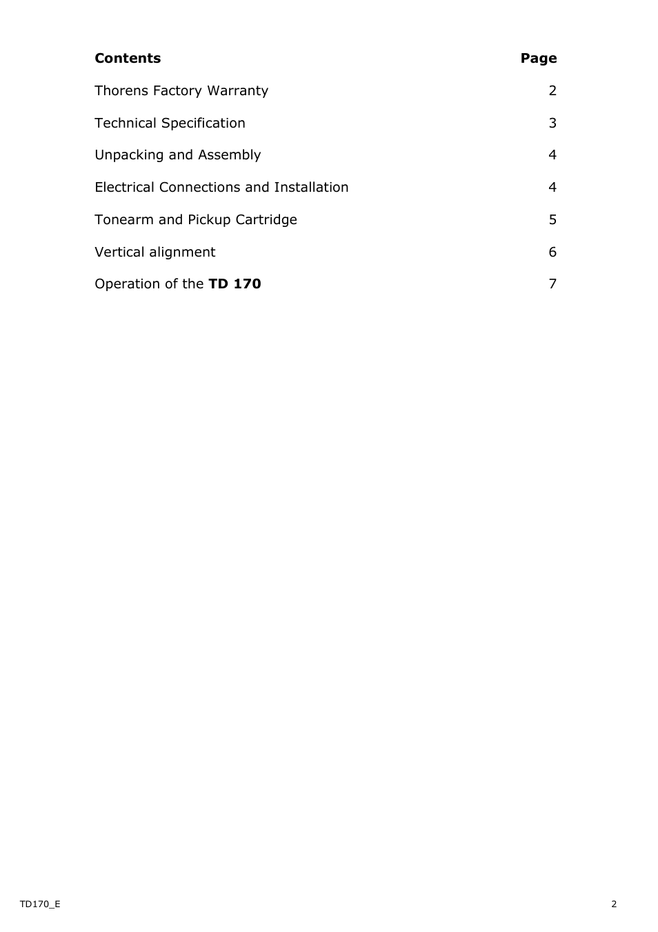 THORENS TD 170-1 User Manual | Page 2 / 10