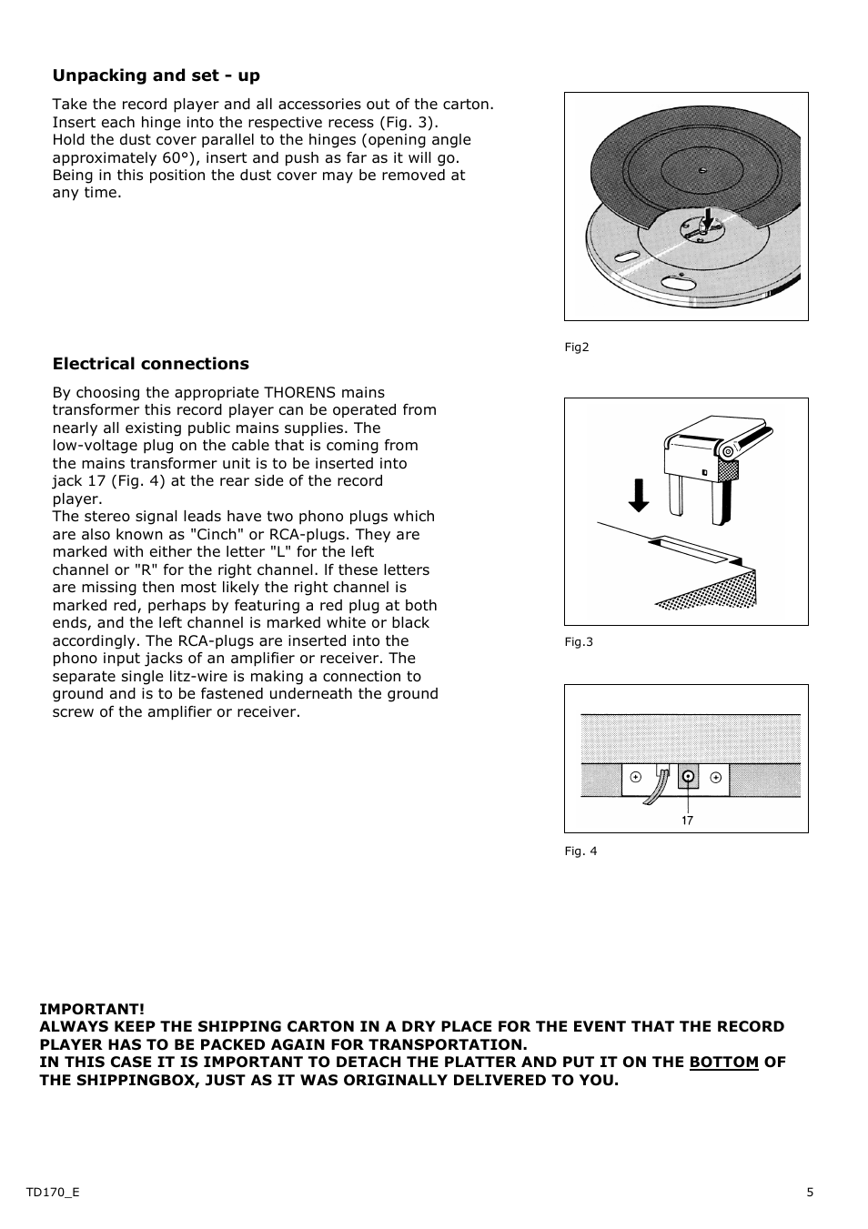 THORENS TD 170-1 User Manual | Page 5 / 10