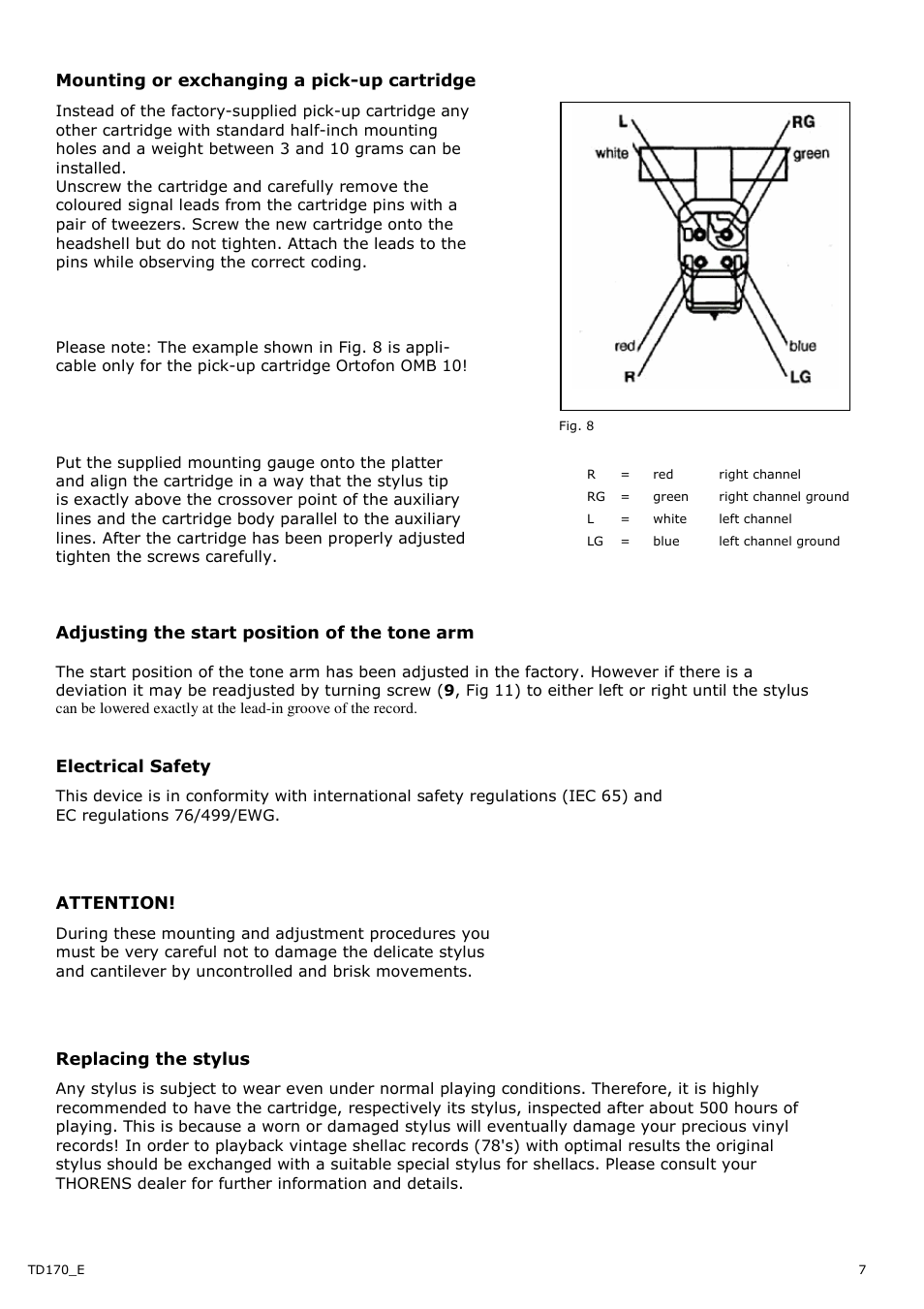 THORENS TD 170-1 User Manual | Page 7 / 10