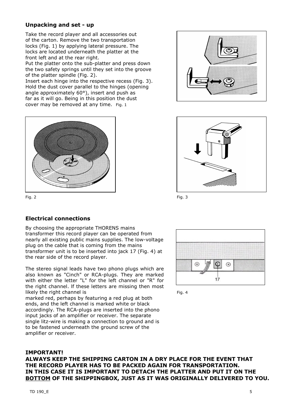 THORENS TD 190-2 User Manual | Page 5 / 9