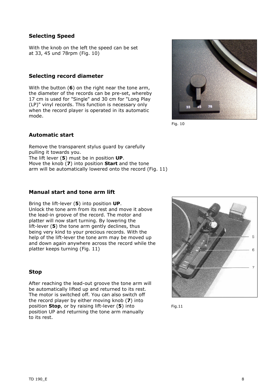 THORENS TD 190-2 User Manual | Page 8 / 9