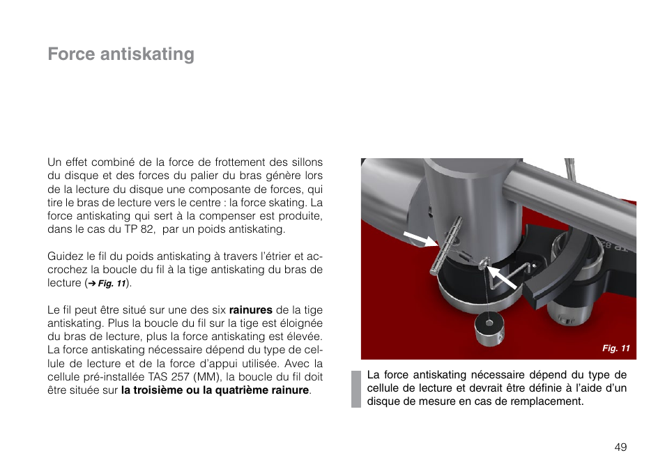 Force antiskating | THORENS TD 203 User Manual | Page 49 / 56