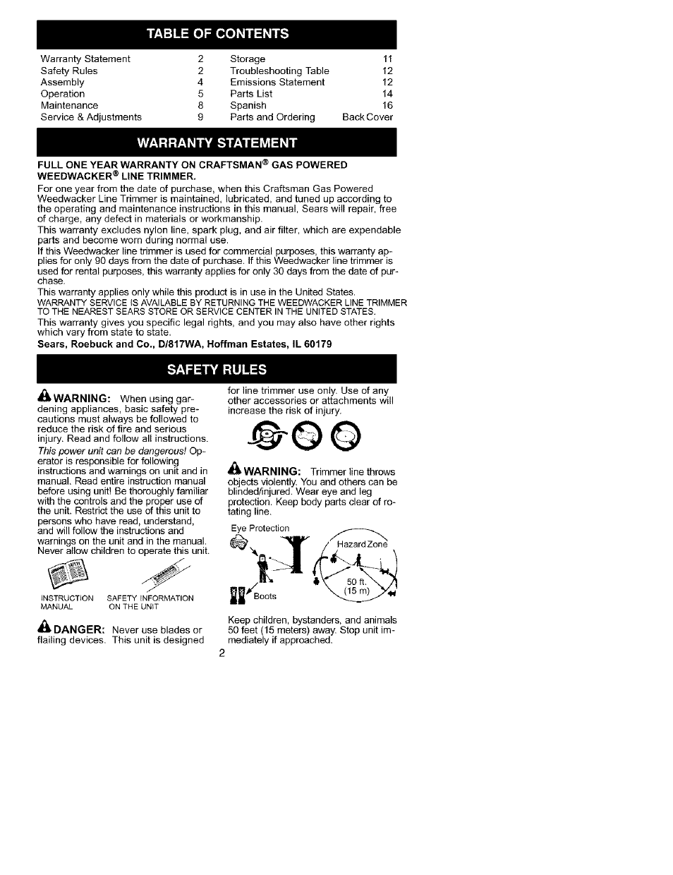 Craftsman 358.795580 User Manual | Page 2 / 28