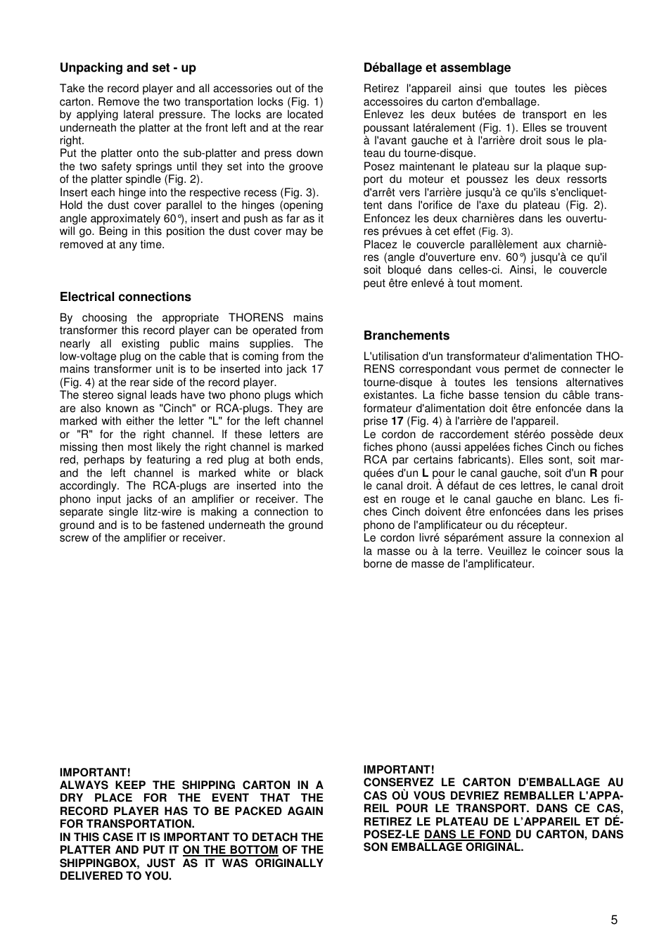 THORENS TD 235 User Manual | Page 5 / 15