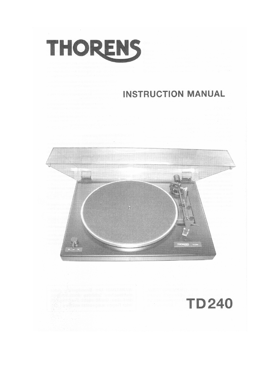 THORENS TD 240-2 User Manual | 9 pages