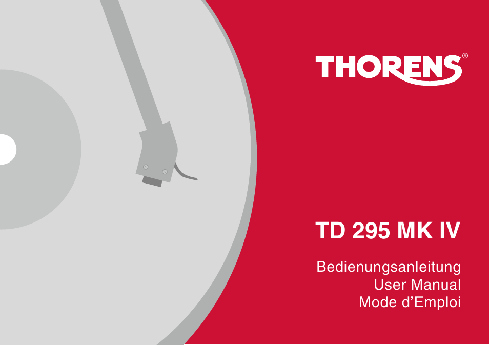 THORENS TD 295 MK IV User Manual | 40 pages