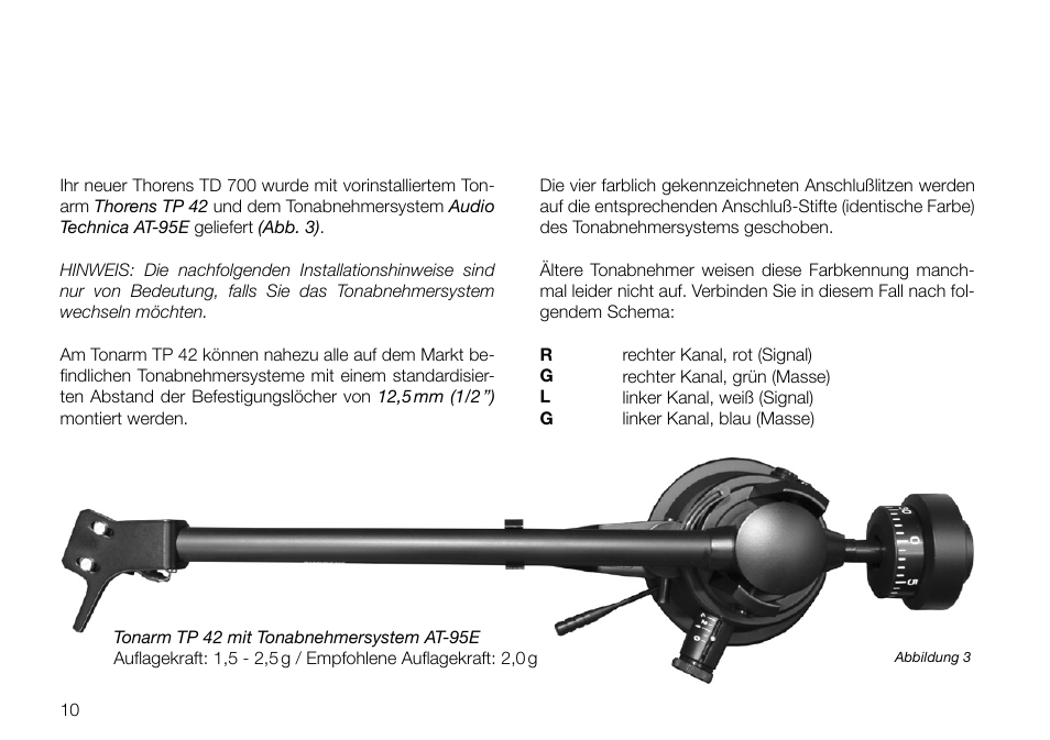 THORENS TD 700 User Manual | Page 10 / 40