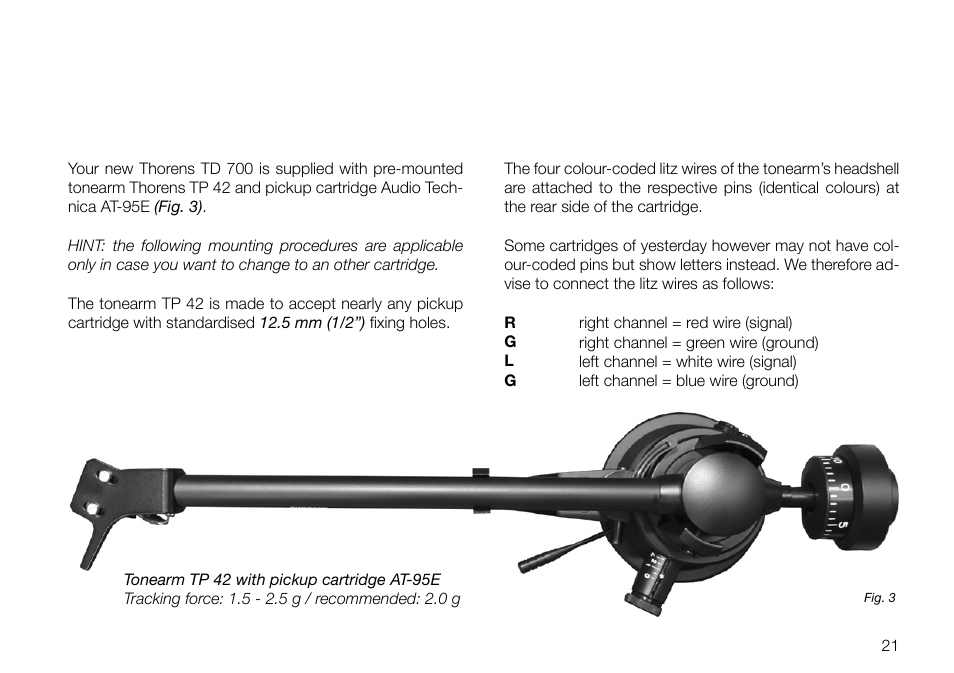 THORENS TD 700 User Manual | Page 21 / 40