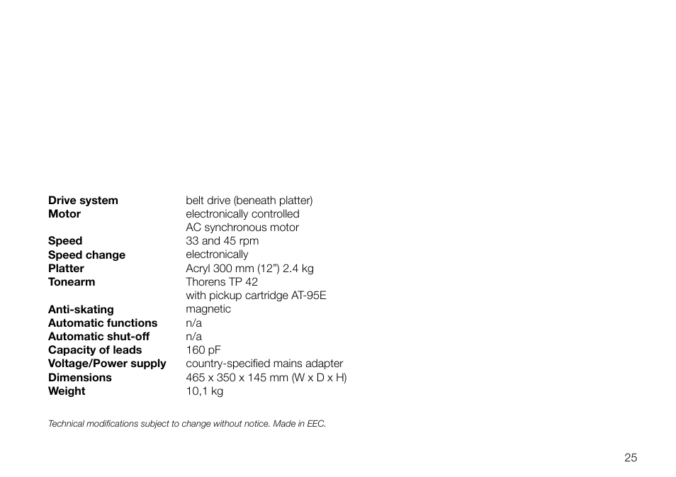 THORENS TD 700 User Manual | Page 25 / 40