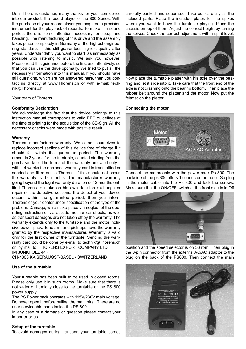 THORENS TD 850 User Manual | Page 2 / 4