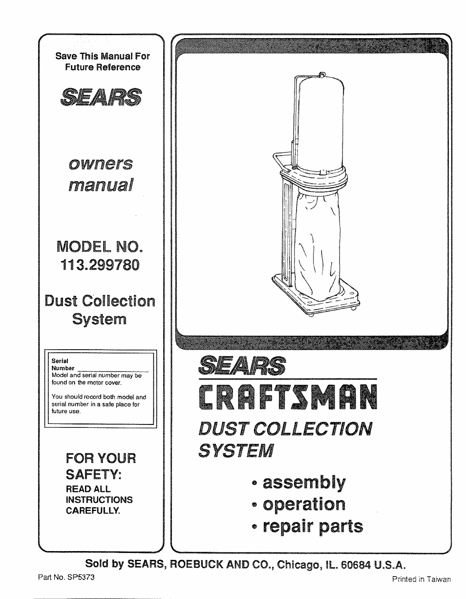 Craftsman 113.299780 User Manual | 20 pages