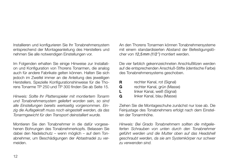 THORENS TD 2030 User Manual | Page 12 / 56