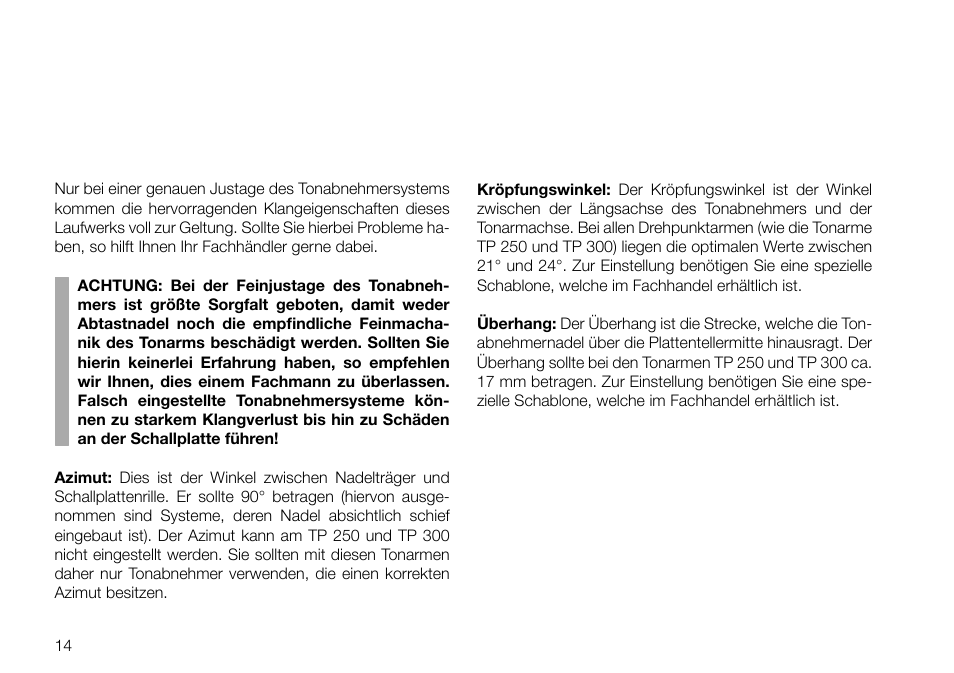 THORENS TD 2030 User Manual | Page 14 / 56