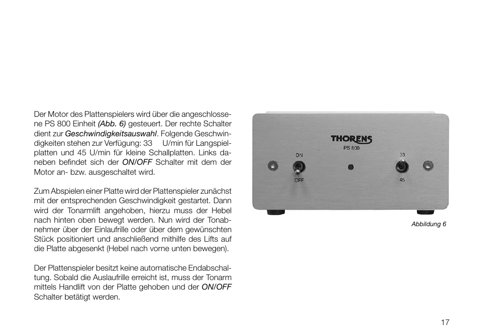 THORENS TD 2030 User Manual | Page 17 / 56