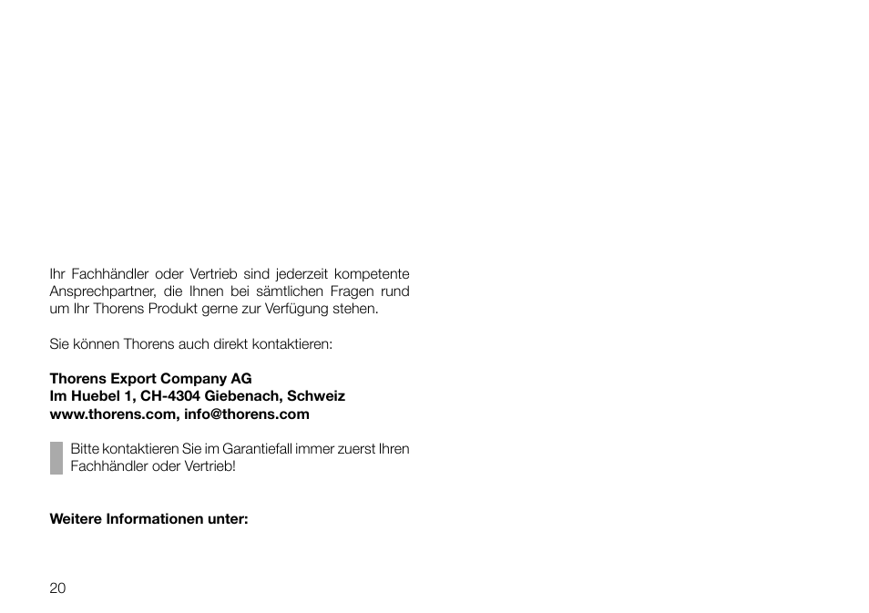 THORENS TD 2030 User Manual | Page 20 / 56