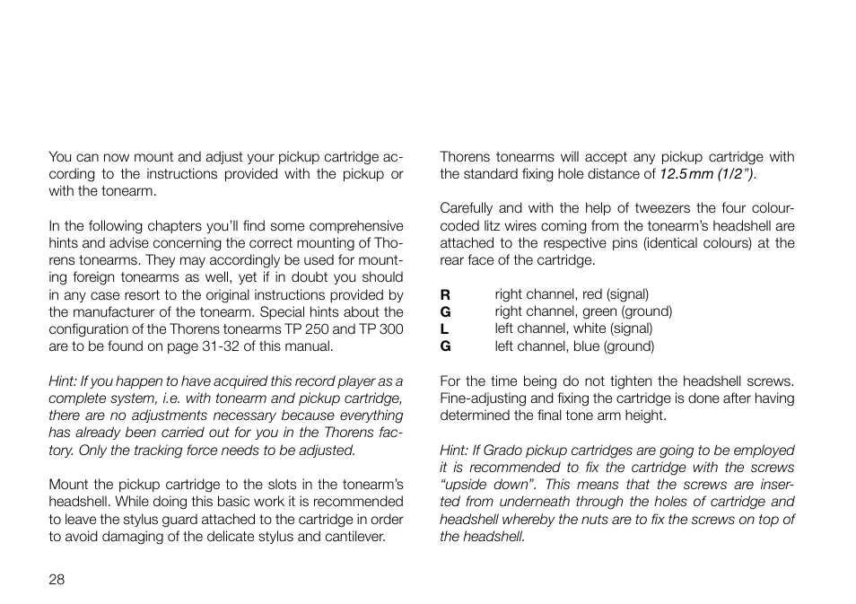 THORENS TD 2030 User Manual | Page 28 / 56