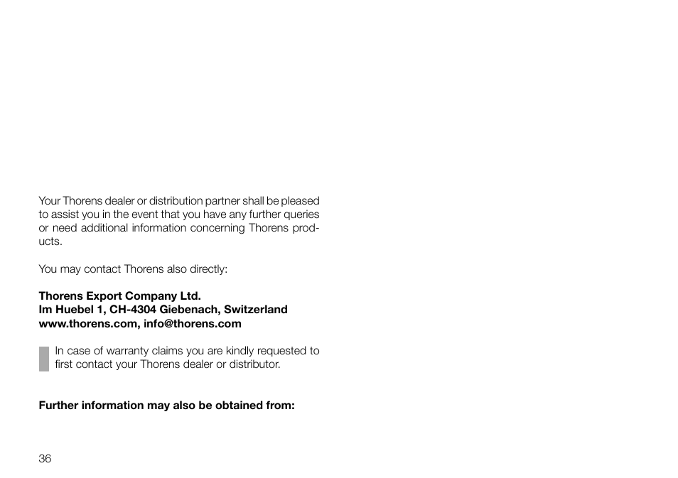 THORENS TD 2030 User Manual | Page 36 / 56
