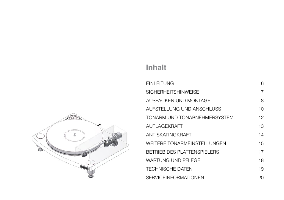 Inhalt | THORENS TD 2015 User Manual | Page 4 / 56