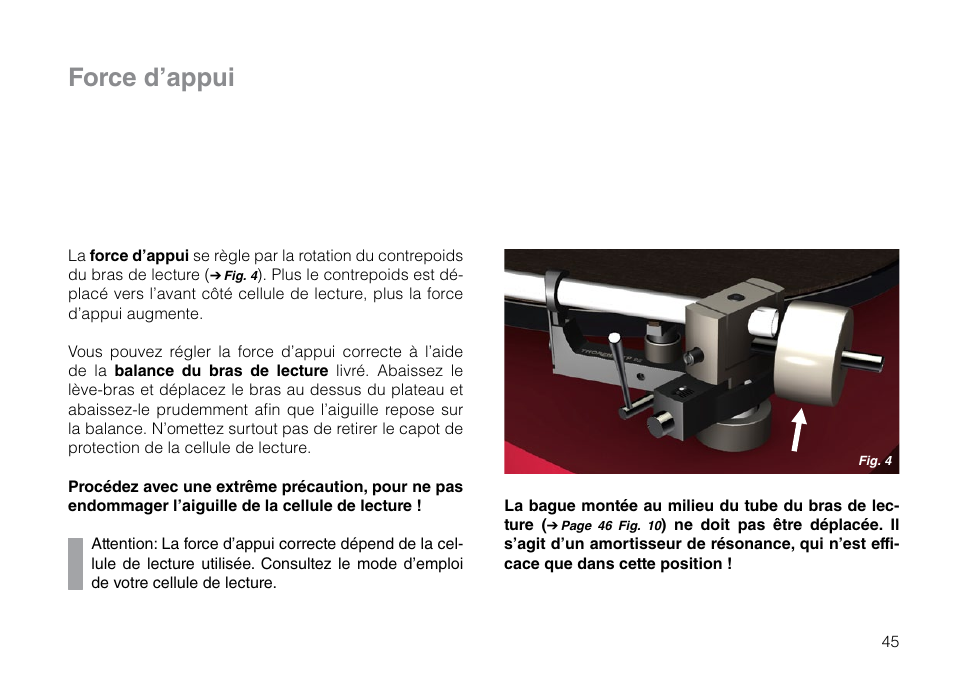 Force d’appui | THORENS TD 2015 User Manual | Page 45 / 56