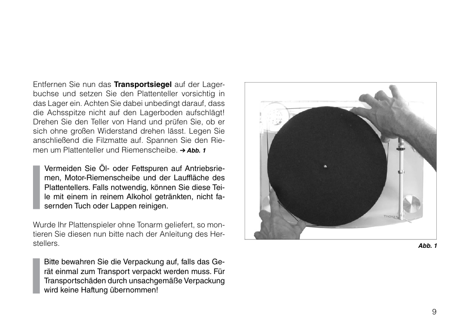 THORENS TD 2015 User Manual | Page 9 / 56