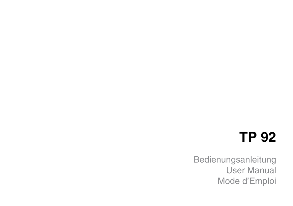 Tp 92 | THORENS TP 92 User Manual | Page 3 / 28